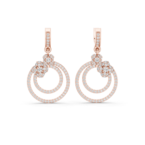 Pendientes de Aro Bali con Circonitas y Diamantes de Imitación, Chapados en Oro Rosa de 18K sobre Plata de Ley 925, Joyería de Lujo para Mujer - Product Image 1
