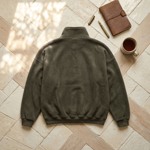 Sudadera Deportiva de Alto Rendimiento, 100% Algodón Felpa, Cuello Alto con Cierre de 1/4, Anti-Pilling, Transpirable, Ecológica, con Logotipo Frontal - Product Image 6