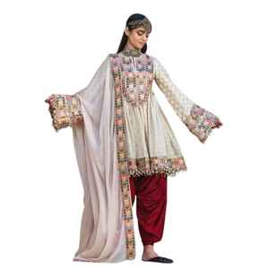 Precios al por mayor: Últimos vestidos vintage afganos Kuchi de corte A, hasta la rodilla, 100% poliéster, bordados, ropa de mujer, vestidos de boda - Product Image 1