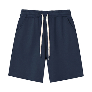 Men's Solid Color Cotton Bermuda Shorts Mid Waist Drawstring Casual Style <b>Elastic</b> Waist Breathable Woven Fabric - Product Image 6