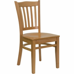Chaise de salle à manger moderne en bois massif faite à la main, dossier à lattes verticales, minimaliste, sans accoudoirs, écologique, durable, mobilier de maison, villa - Product Image 1