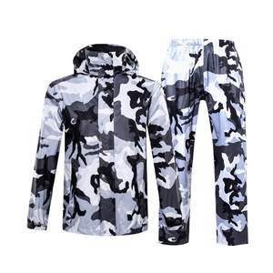 High Quality Men's Camouflage Rain <b>Jacket</b> And Pants Set Waterproof Hooded Windbreaker Casual Outdoor Wear Raincoat Rain suit Man - Product Image 1