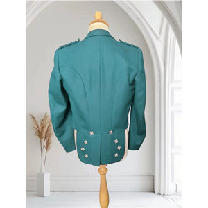 Chaqueta Tradicional Prince Charlie, Chaleco de Lana Turquesa, Abrigo Escocés para Hombre, Venta al Por Mayor - Product Image 2