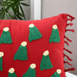 Handmade Embroidered Cotton Pillow High Quality <b>Christmas</b> Decor Rectangle <b>Cushion</b> Cover At Best Wholesale Price - Product Image 3