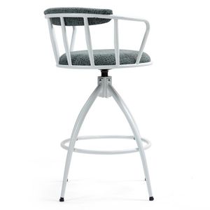 Sgabelli da Bar dal Design Industriale Moderno, Set di 2 Sedute Girevoli Altezza 26 Pollici con Seduta in Tessuto e Telaio in Metallo, Sedie da Cucina e Bar - Product Image 6