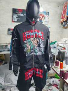 OEM Custom Design New Arrival Windbreaker <b>Pullover</b> Set Windbreaker <b>Jacket</b> And Shorts Printed Latest Design Windbreaker <b>Jacket</b> - Product Image 5