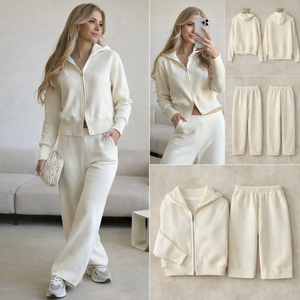 ชุดเซ็ทลำลองสองชิ้นสำหรับผู้หญิง ราคาโรงงาน รับทำโลโก้ เสื้อแขนยาวทรงเข้ารูปสำหรับโยคะ ขายส่ง - Product Image 1