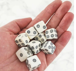 Handmade Real Touch Square Natural Bone <b>Dice</b> Customizable Tabletop Gaming <b>Set</b>-Wholesale - Product Image 5
