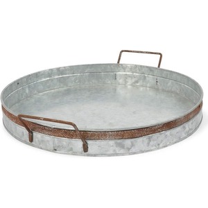 Bandeja rectangular de metal niquelado para hotel y restaurante, bandejas de servir de metal, bandeja de hierro. - Product Image 1