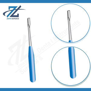 Elevador periostal recto manual de acero inoxidable con mango de acetal azul Suregrip de 195 mm de largo, instrumento quirúrgico fabricado en Pakistán - Product Image 3