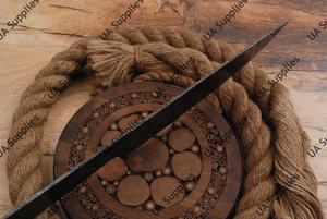 มีดครัวเหล็กดามัสกัสตีขึ้นรูปด้วยมือ ด้ามจับแบบเต็มด้าม ปลายมีดแบบ Drop Point ความยาวและความหนาปรับแต่งได้ (รองรับ OEM/ODM) - Product Image 5