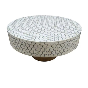 ILAHI's Bone Inlay <b>Table</b> Modern Design Agate Detailing <b>Storage</b> Portable Home Furniture - Product Image 1
