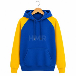 Sweat-shirt à capuche en polaire HMR Sorority Sisterhood, bleu et jaune, avec poches, style décontracté pour l'automne - Product Image 5