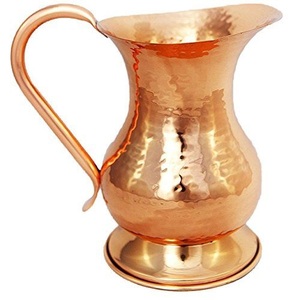 Carafe à eau en cuivre avec motif oriental gravé, deux verres et couvercles, vaisselle traditionnelle chinoise pour la maison - Product Image 3