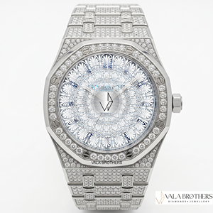 นาฬิกา Audomers Piguat Offshore Chronograph Diamond ขนาด 42 มม. ตัวเรือนสแตนเลสทรงแปดเหลี่ยม หน้าปัดอนาล็อก กระจกแซฟไฟร์ ดีไซน์โบราณ ลายการ์ตูน แฟชั่น - Product Image 1