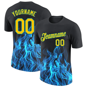 Maillots de baseball haut de gamme avec chemises en mesh de qualité supérieure et maillots à col rond à manches courtes, couleurs noir, jaune, bleu - Product Image 1