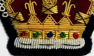 Handmade Embroidered Custom Made Bullion Wire Royal <b>Crown</b> Patches 3D Embroidery Golden &<b>Silver</b> Fashion Badges For Uniform - Product Image 5