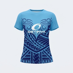 Camiseta de Secado Rápido para Mujer con Diseño Tribal, Talla y Color Personalizados, Tejido de Punto, Colores Sólidos, Manga Corta, Cuello Redondo Ligero - Product Image 6