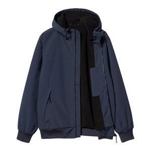 Veste en nylon légère et décontractée de grande taille pour hommes, coupe-vent à capuche en fourrure imperméable et respirant, avec fermeture à glissière - Product Image 3
