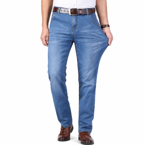 Jeans de Moda para Hombre al por Mayor, Jeans Cómodos de Corte Ajustado, Jeans de Mezclilla Elástica de Diseñador para Hombre, Pantalones Casuales Transpirables - Product Image 6