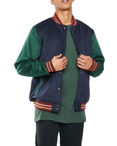 2025 Winter Hooded 100% Wool Waterproof Breathable Color <b>Block</b> Custom Logo Streetwear Varsity Jacket with Canvas Fabric - Product Image 6