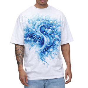 Camiseta de algodón premium transpirable de 240 GSM para hombre, talla grande, estampado digital, ropa urbana, marca privada, OEM, venta al por mayor - Product Image 1