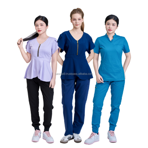 ชุดยูนิฟอร์มพยาบาลแบบสวมใส่สบาย ราคาดี ชุดสครับสำหรับบุคลากรทางการแพทย์ ยูนิฟอร์มผู้ป่วย ชุดสครับยืดได้ รับสั่งทำพร้อมปักโลโก้ - โรงงานผลิตยูนิฟอร์ม FMF - Product Image 1