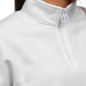 Sweat-shirt à col montant brodé pour femme avec logo personnalisé, nouvelle couleur unie sexy, 100% coton molletonné respirant pour l'hiver - Product Image 4