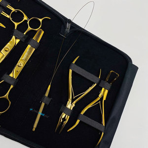Hair Section Clips Loop Micro <b>Beads</b> Pliers Hair Dressing Scissors Set Surgical Grade Stainless Steel Custom Hair <b>Extension</b> Tools - Product Image 5