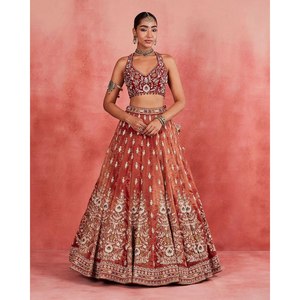 El más hermoso último diseñador Lehenga Choli para mujer exquisito conjunto de bordado - Product Image 2