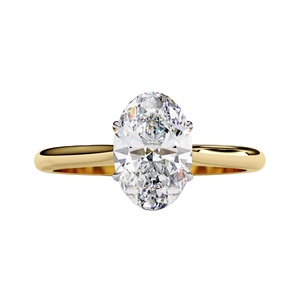10K Yellow Gold 1.25ct Oval Cut Lab Grown Diamond Solitaire Engagement <b>Ring</b>, E Color VVS, IGI Certified <b>Fine</b> Jewelry - Product Image 1
