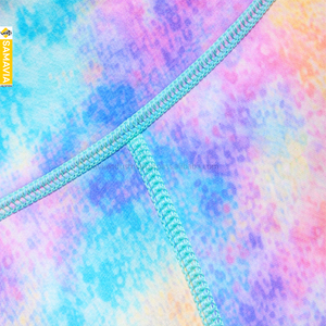 Conjunto de Yoga a Precio de Fábrica, Leggings OEM Transpirables, 100% Poliéster, 220 g/m², Bloques de Color, Estampado, Cintura Completa con Cordón y Cinturón en Forma de V - Product Image 3