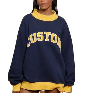 Fabricante Mayorista de Sudaderas Personalizadas de Alta Calidad para Invierno, Estilo Varsity, Felpa Francesa, Mezcla de Algodón, Cuello Alto, Talla Grande para Mujer - Product Image 1