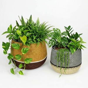 Hand Woven <b>Seagrass</b> Planter With Striped Pattern for Home Outdoor Patio Garden Decor <b>Plant</b> <b>Pots</b> & Planters - Product Image 5