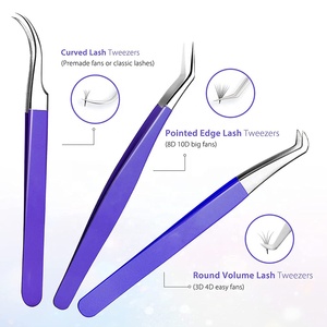 Stainless Steel Eyelash Extension Tweezers Fiber Tips Lash <b>Pliers</b> for Eyelash Extensions Grafted Professional Lash Supplies - Product Image 2
