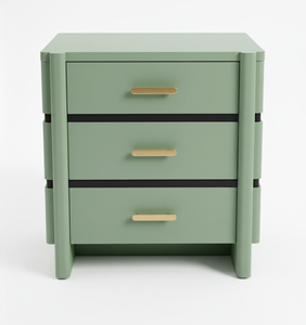 Table de chevet à 3 tiroirs pour chambre à coucher, fabrication directe d'usine, vente en gros personnalisée, OEM ODM, mobilier d'intérieur artisanal - Product Image 1