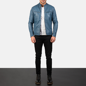 2026 Men's Stylish <b>Slim</b> <b>Fit</b> Soft Lambskin Leather Streetwear Winter <b>Jacket</b> New Fashion Brightly Colored - Product Image 3