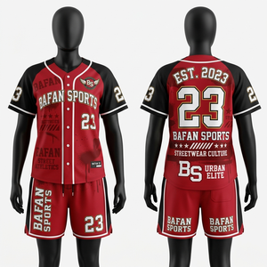 Premium 180 GSM Polyester Mesh Baseball Jersey And Shorts Set <b>Maroon</b> Gold Embroidery Custom Logo Women Baseball Jersey - Product Image 3