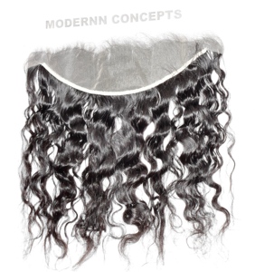 Extensions de cheveux humains 100% vierges Remy ondulés, frontales 13x4, double trame machine, pour pose par fusion/tissage/clip-in, vente en gros - Product Image 5