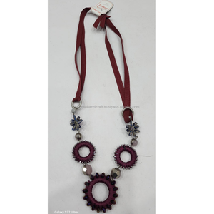 Collar de Cuentas Redondas de Resina, Elegante Collar Hecho a Mano con Cuentas Redondas de Resina y Cierre de Rosca, Joyería Artificial para Disfraces - Product Image 3