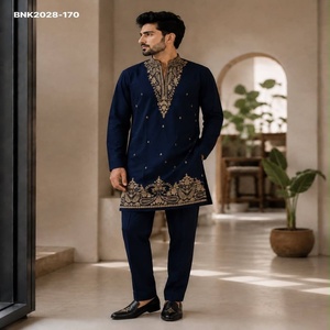 Collection Premium Lachka avec broderie dorée et pantalon Kurta-Polo à 2 poches sur chaque côté, exportateur indien - Product Image 1