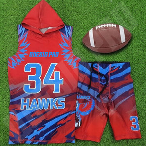 Ensemble d'uniformes de football professionnel 7 contre 7, maillot sans manches à capuche avec short, logo personnalisé, nom et numéro, vêtements de sport respirants - Product Image 6