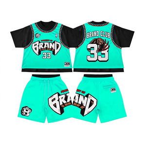 Ensemble de maillot de basket-ball orange pour homme avec numéro 33 et logo d'ours, vêtements de sport en polyester respirant pour l'été - Product Image 2