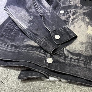 Fabricants de vêtements en gros OEM, veste en jean décontractée vintage en coton lavé de haute qualité sur mesure - Product Image 6
