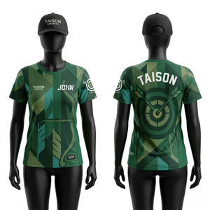 Jersey de Tiro con Arco de Poliéster Premium de 180 GSM, Amarillo y Negro con Panel Geométrico, Impresión por Sublimación Personalizada, Transpirable, de Secado Rápido, con Diseño de Logotipo - Product Image 2