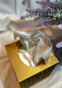 Caja de pañuelos cuadrada moderna de color blanco con diseño acanalado, perfecta para decoración minimalista del hogar, elegante para la mesa y el baño, procedente de la India. - Product Image 6