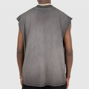 Débardeur décontracté en coton délavé respirant tricoté, fabriqué au Pakistan, pour homme, style vintage, sans manches, séchage rapide, personnalisable - Product Image 4