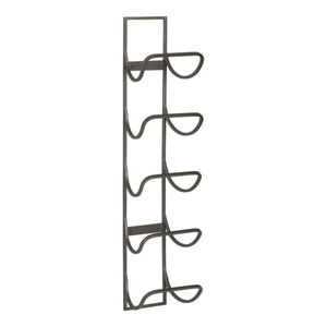 Porte-bouteilles de table en fer forgé avec poignée en bois, style vintage, en treillis métallique, support de rangement et de présentation autoportant - Product Image 3