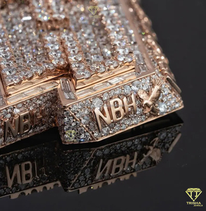 <b>Custom</b> " NBN" Pendant Moissanite Diamond Baguette Stone Hip Hop <b>Necklace</b> Luxury Jewelry Giftv - Product Image 6