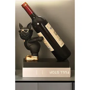 Farmhouse Metal <b>Wine</b> Holder Stand Black Gold Sunglasses Design Round Shape Party Decorative Bottle Rack Waterproof 5L Capacity - Product Image 4